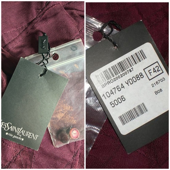 TOM FORD YSL 2002 Burgundy Velvet Corset Bustier Lace Runway Top 42 10 NWT - Picture 15 of 16